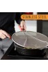 U.S. Kitchen Supply 13 11.5 9.5 Stainless Steel Fine Mesh Splatter Screen with Resting Feet Set Black Handles