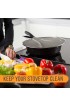 U.S. Kitchen Supply 13 11.5 9.5 Stainless Steel Fine Mesh Splatter Screen with Resting Feet Set Black Handles