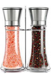 Willow & Everett Salt and Pepper Grinder Set Stainless Steel Refillable Salt & Peppercorn Shakers