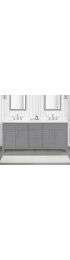 Bathroom Vanities| allen + roth Brinkhaven 72-in American Gray Undermount Double Sink Bathroom Vanity with White Engineered Stone Top - ZB85332