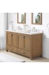 Bathroom Vanities| allen + roth Ronald 60-in Almond Toffee Undermount Double Sink Bathroom Vanity with White Engineered Stone Top - MB14192