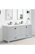 Bathroom Vanities| allen + roth Ronald 72-in Dove Gray Undermount Double Sink Bathroom Vanity with White Engineered Stone Top - EX73763