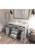 Bathroom Vanities| Virtu USA Caroline 48-in Cashmere Gray Undermount Single Sink Bathroom Vanity with Dazzle White Quartz Top (Mirror and Faucet Included) - UY43808