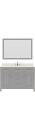 Bathroom Vanities| Virtu USA Caroline 48-in Cashmere Gray Undermount Single Sink Bathroom Vanity with Dazzle White Quartz Top (Mirror and Faucet Included) - UY43808