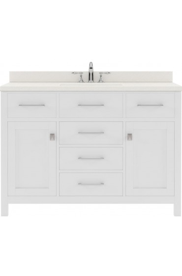 Bathroom Vanities| Virtu USA Caroline 48-in White Undermount Single Sink Bathroom Vanity with Dazzle White Quartz Top - TX26180