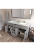 Bathroom Vanities| Virtu USA Caroline 60-in Cashmere Gray Undermount Double Sink Bathroom Vanity with Dazzle White Quartz Top - DM43456