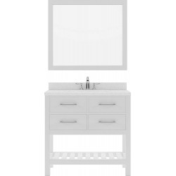 Bathroom Vanities| Virtu USA Caroline Estate 36-in White Undermount Single Sink Bathroom Vanity with Dazzle White Quartz Top (Mirror Included) - CC11986