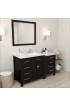 Bathroom Vanities| Virtu USA Caroline Parkway 57-in Espresso Undermount Single Sink Bathroom Vanity with Dazzle White Quartz Top (Mirror Included) - XX69692