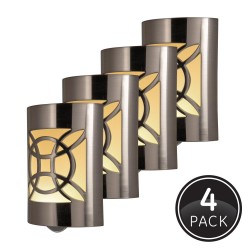 | GE 4-Pack Brushed Nickel LED Night Light Auto On/Off - XE05667