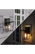 Outdoor Wall Lighting| Uolfin Poi 1-Light 10-in Matte Black Clear Glass Round Shade Dark Sky Outdoor Wall Light - PF09999