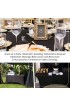 8ft Tablecloth Rectangular Spandex Linen Black Table Cloth Fitted Cover for 8 Foot Folding Table Wedding Linens Banquet Cloths Rectangle Covers