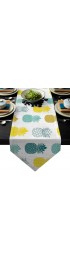 BetterDay Cotton Linen Table Runner Colorful Pineapple Design 18x72 Inch Burlap Table Runners for Party Wedding Dining Farmhouse Outdoor Picnics Table Top Decor