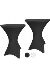 Black Spandex Cocktail Table Cover Fitted High Top Round Table Cloth,  Round Tablecloth Covers for Pub Table Round Kitchen Table High Top Table Bistro Table Other Tables and Cocktails 2 Pack