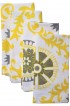 Crabtree Collection Yellow Grey Medallion Easter Cloth Napkins Set of 4 Kitchen & Table Linens Kitchen Gifts Dinner Napkins 100% Cotton Napkins Bright Spring Kitchen Decor Holiday Napkins