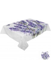 HELLOWINK Rectangle Table Cloths 60x120inch,Purple Flower Lavender Party Tablecloth Cotton Linens Table Covers for Kitchen Dinning Wedding Decoration,Stain Wrinkle Resistant,Watercolor Butterfly