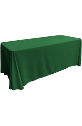 LA Linen Polyester Poplin Washable Rectangular Tablecloth Stain and Wrinkle Resistant Table Cover 90x156 Fabric Table Cloth for Dinning Kitchen Party Emerald Green Emerlad Green 90 in x 156 in