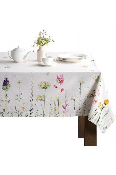 Maison d' Hermine Botanical Fresh 100% Cotton Easter Tablecloth for Kitchen | Dining | Tabletop | Decoration | Parties | Weddings | Spring Summer Rectangle 60 Inch by 120 Inch.