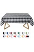 maxmill Checkered Square Tablecloth Stain Resistant Waterproof and Wrinkle Resistant Washable Heavy Weight Soft Table Cloth Gingham for Dining Room and Outdoor Use 52 x 52 Inch Black and White