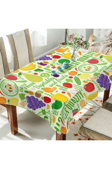 Rectangle Tablecloth 60 x 120 Inch Vegetables and Fruits Grapes Modern Table Cloth Picnic Vinyl Fabric Linen Table Cover for Kitchen Dining Room Party Decor