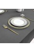 Romanstile Rectangle Tablecloth 60 x 84 inch Waterproof and Wrinkle Resistant Washable Polyester Table Cloth for Kitchen Dining Party Wedding Indoor and Outdoor Use Table Cover Grey