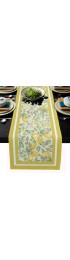 Table Runner Dresser Scarves Watercolor Lemon Cotton Linen Table Runners Cloth 108 Inches Long for Dinner Holiday Party Kitchen Decor Lemon Fruits Flowers Leaves Elegant Exotic