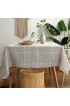 TruDelve Heavy Duty Cotton Linen Table Cloth for Square Tables Solid Embroidery Lattice Tablecloth for Kitchen Dinning Tabletop Decoration 52x52 Linen