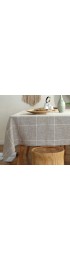 TruDelve Heavy Duty Cotton Linen Table Cloth for Square Tables Solid Embroidery Lattice Tablecloth for Kitchen Dinning Tabletop Decoration 52"x52" Linen