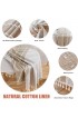Vonabem Table Cloth Tassel Cotton Linen Table Cover for Kitchen Dinning Wrinkle Free Table Cloths Coffee 60in Round