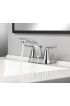 Bathroom Sink Faucets| Home2O Lana Chrome 2-Handle 4-in centerset WaterSense Bathroom Sink Faucet with Drain with Deck Plate - OK33255