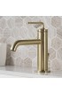 Bathroom Sink Faucets| Kraus Ramus Brushed Gold 1-Handle Single Hole WaterSense Bathroom Sink Faucet with Drain - OB36548
