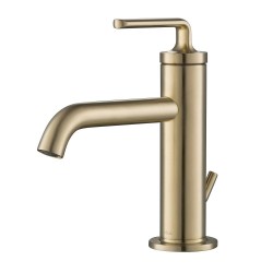 Bathroom Sink Faucets| Kraus Ramus Brushed Gold 1-Handle Single Hole WaterSense Bathroom Sink Faucet with Drain - OB36548