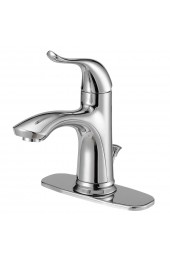 Bathroom Sink Faucets| Project Source FALLON Chrome 1-Handle Single Hole WaterSense Bathroom Sink Faucet with Drain with Deck Plate - CJ02505