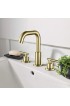 Bathroom Sink Faucets| WELLFOR Widespread bath faucet Brushed Gold 2-handle Widespread Bathroom Sink Faucet - KK02149
