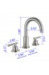 Bathroom Sink Faucets| WELLFOR Widespread bath faucet Brushed Nickel 2-handle Widespread Bathroom Sink Faucet - JP51977