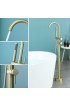 Bathtub Faucets| WELLFOR Bathroom Tub Faucets Brushed Gold 2-handle Residential Freestanding Bathtub Faucet with Hand Shower - MW18072