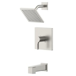 Shower Faucets| Origin 21 Veda Brushed Nickel 1-handle Bathtub and Shower Faucet with Valve - QU90619