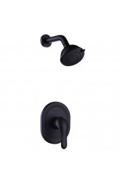 Shower Faucets| WELLFOR Concealed valve showers system Matte Black 1-Handle Shower Faucet with Valve - TH59176