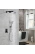 Shower Systems| WELLFOR Concealed Valve Shower System Matte Black Built-In Shower System - TD13139