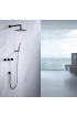 Shower Systems| WELLFOR Concealed valve showers system Matte Black Built-In Shower System - KR63089